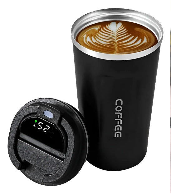 Vaso de Café Negro Sensor De Temperatura