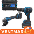 2 en 1 Atornillador Percutor 21V + Amoladora