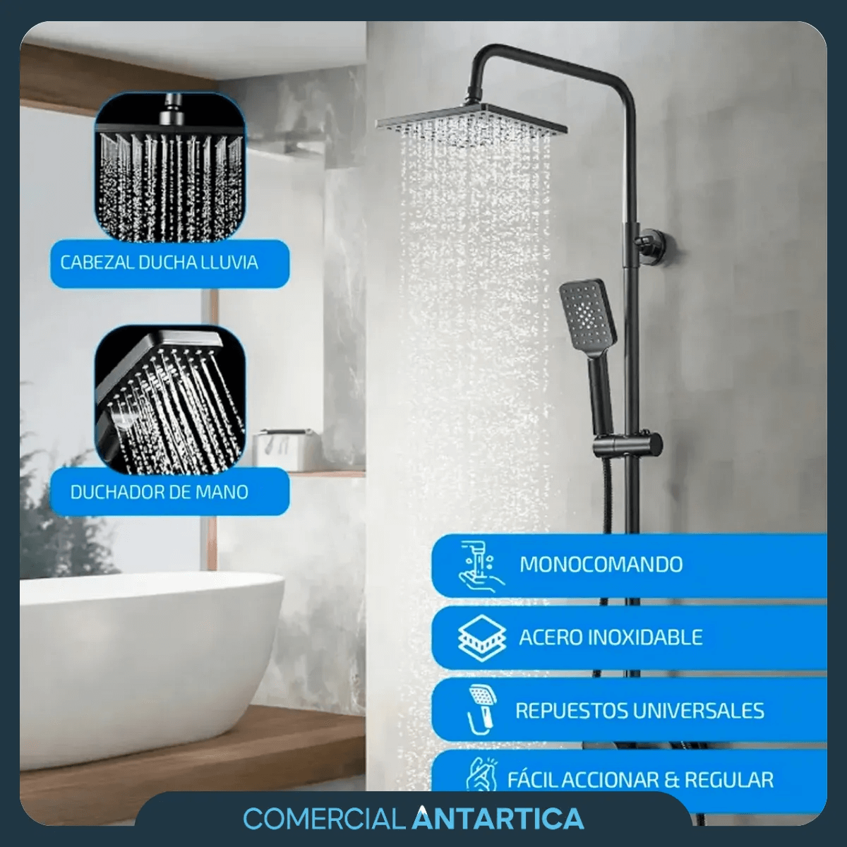 Columna de Ducha Exterior Negra