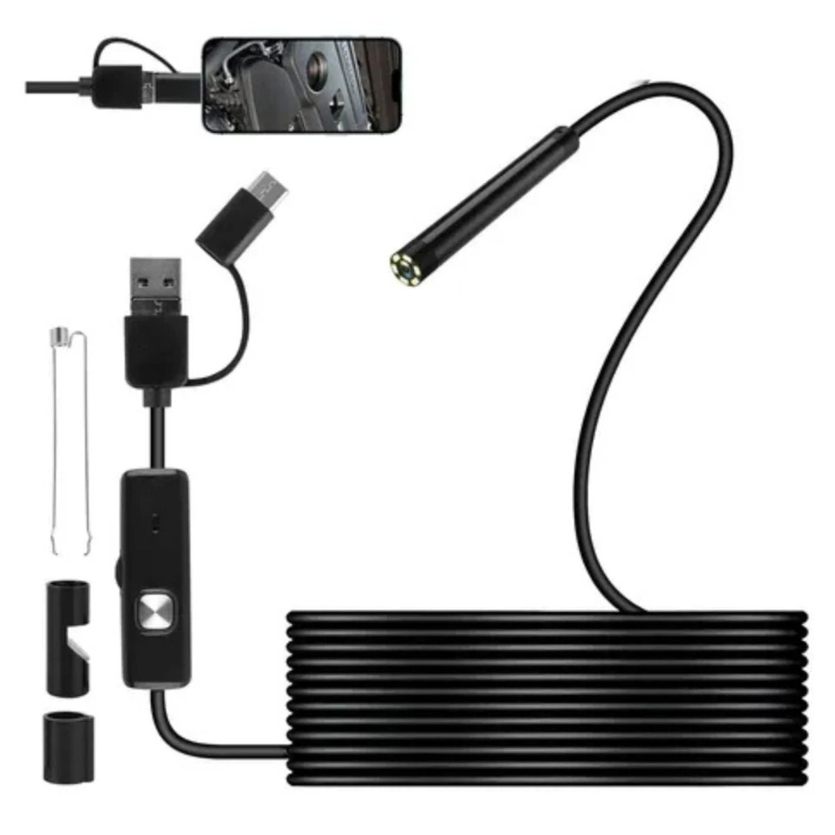 Cámara Endoscopio USB Triple Interfaz 5M