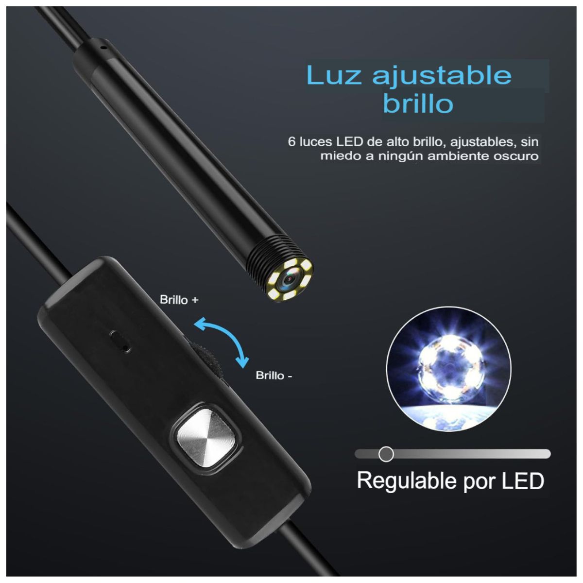 Cámara Endoscopio USB Triple Interfaz 5M