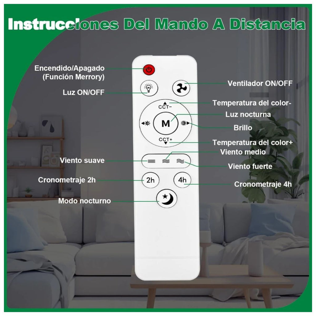 x4 Mini Ventilador + Foco de Techo 60W