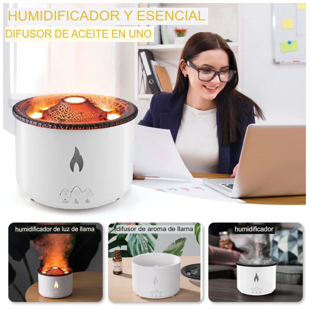 Humidificadora en Forma Volcán