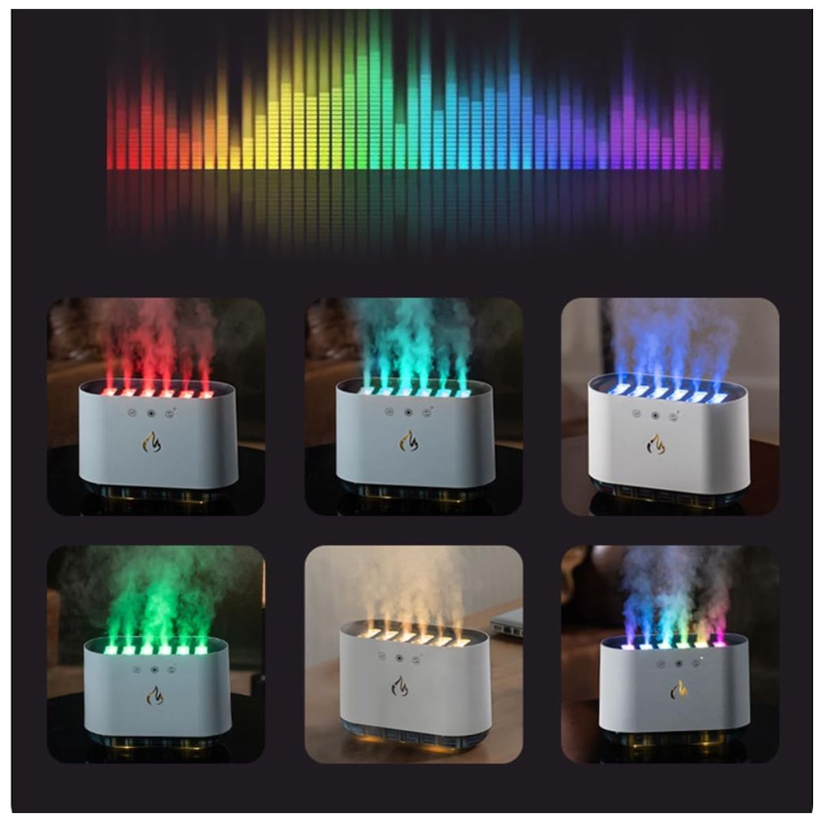 Humidificadora Flama de Fuego Multicolor