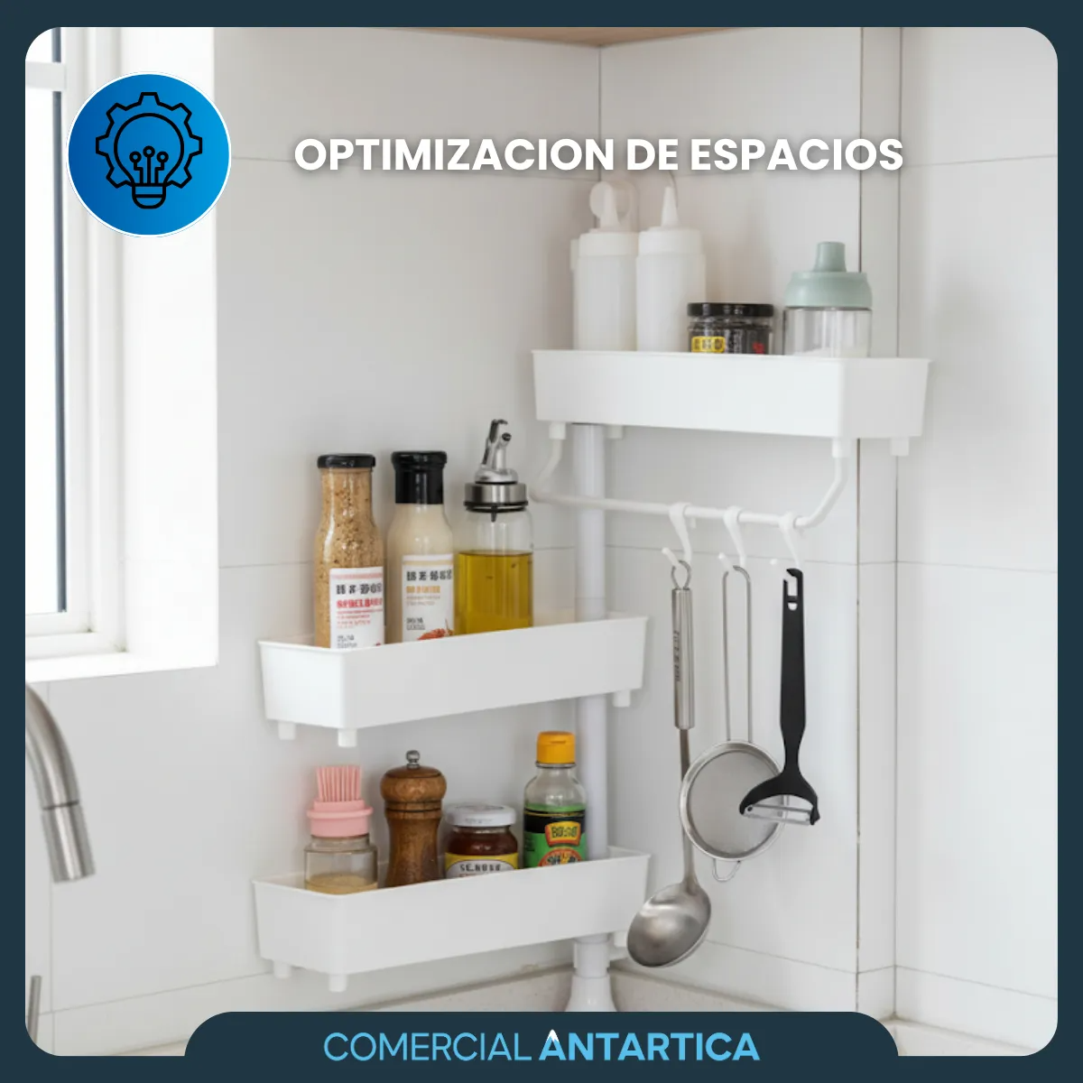 Organizador Cocina Giratorio 3 Estantes