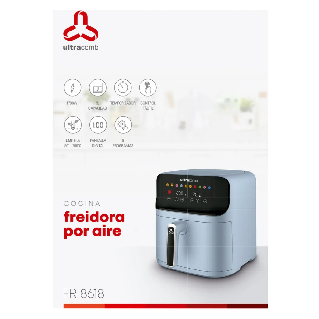 FREIDORA DE AIRE ULTRACOMB 9L